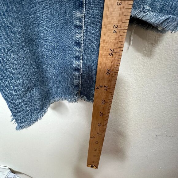 AG The Prima Ankle Raw Hem Cigarette Ankle Med Wash Blue Skinny Jean 27 Zip Fly - Picture 7 of 13